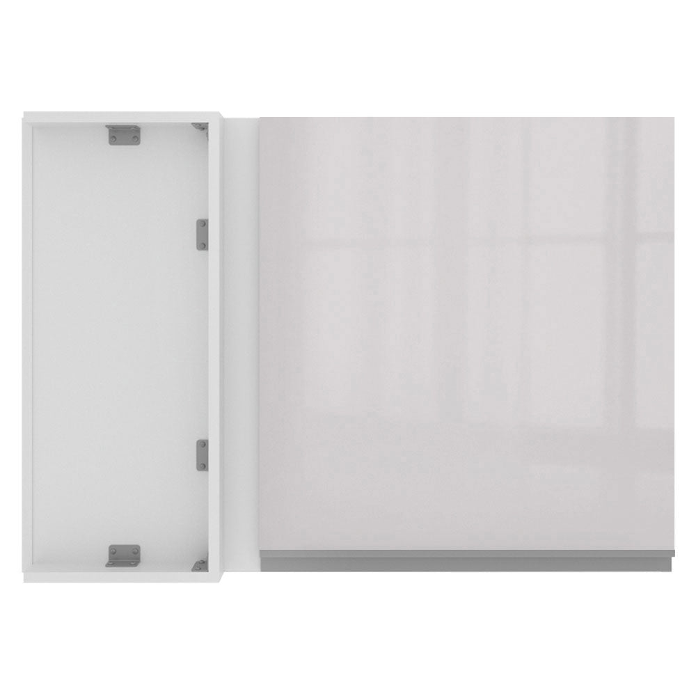 Armário Aéreo de Canto Madesa Acordes 100% MDF 1 Porta Branco Brilho