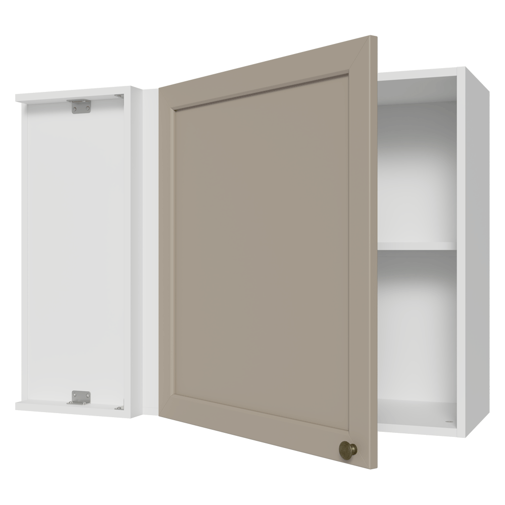 Armário Aéreo de Canto 1 Porta Branco/Crema Vik Madesa