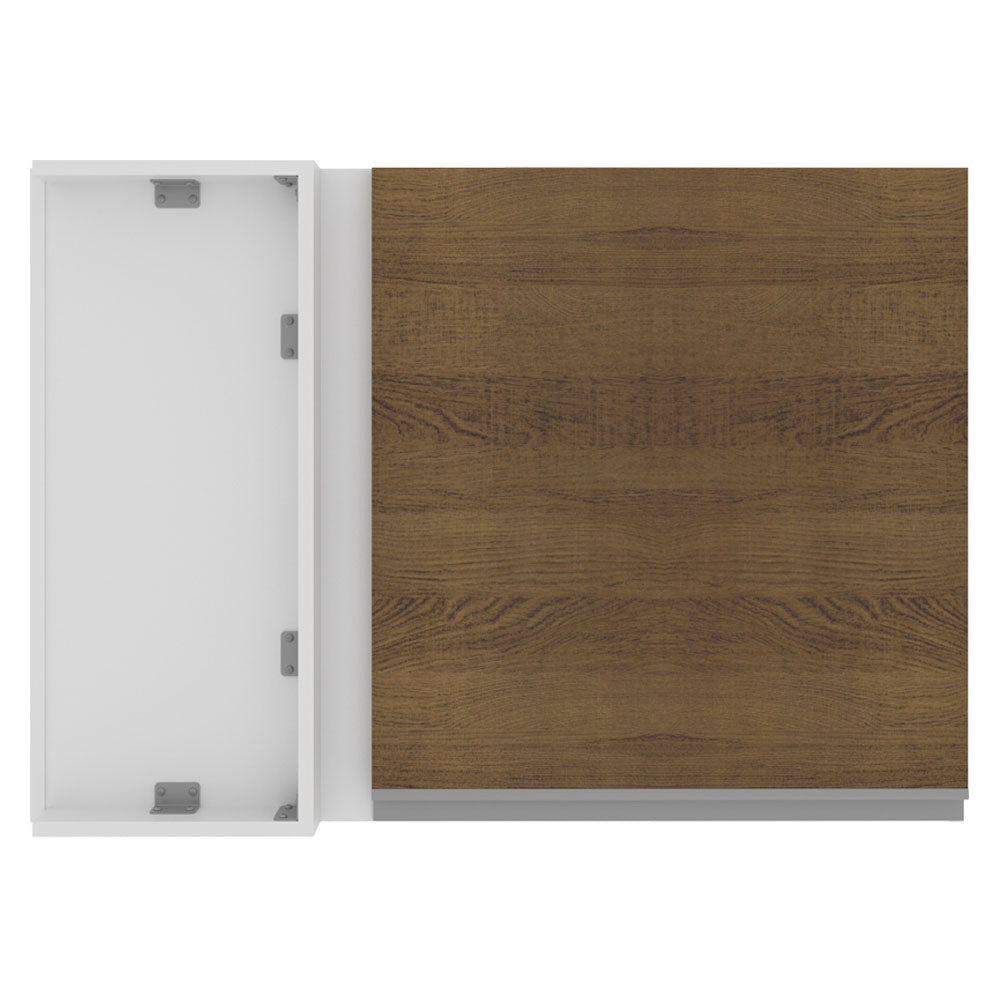 Armário Aéreo de Canto Madesa Acordes 100% MDF 1 Porta Branco/Rustic