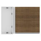 Armário Aéreo de Canto Madesa Acordes 100% MDF 1 Porta Branco/Rustic