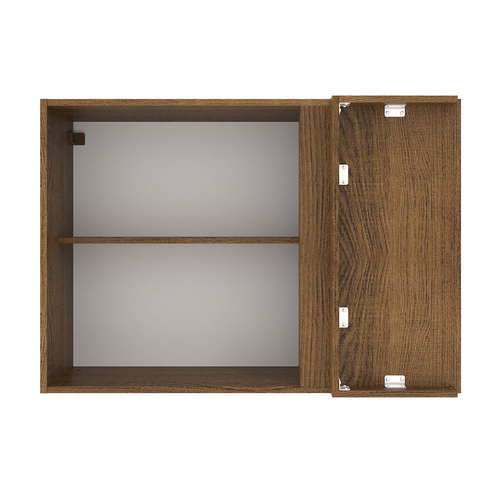 Armário Aéreo de Canto Madesa Agata 1 Porta Rustic/Branco