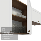 Armário Aéreo de Canto 1 Porta Rustic/Branco Vik Madesa