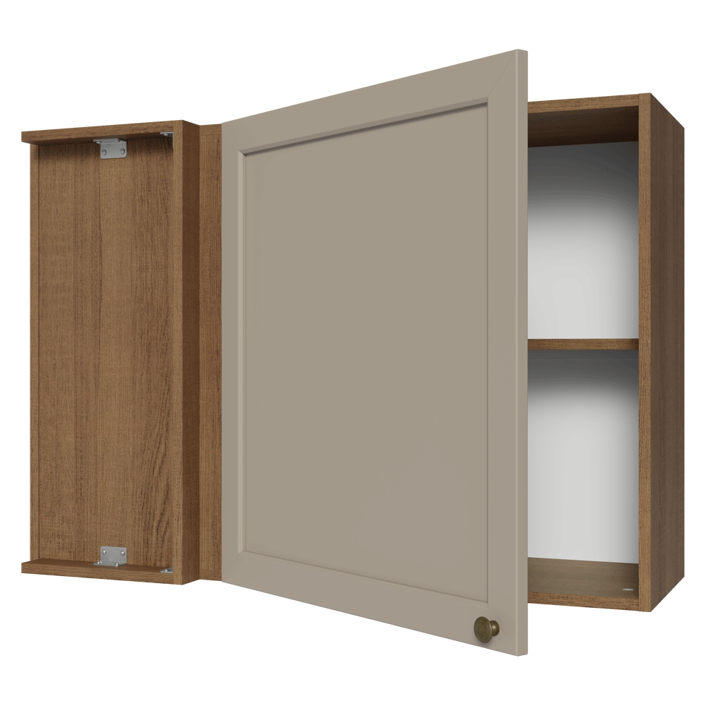 Armário Aéreo de Canto 1 Porta Rustic/Crema Vik Madesa