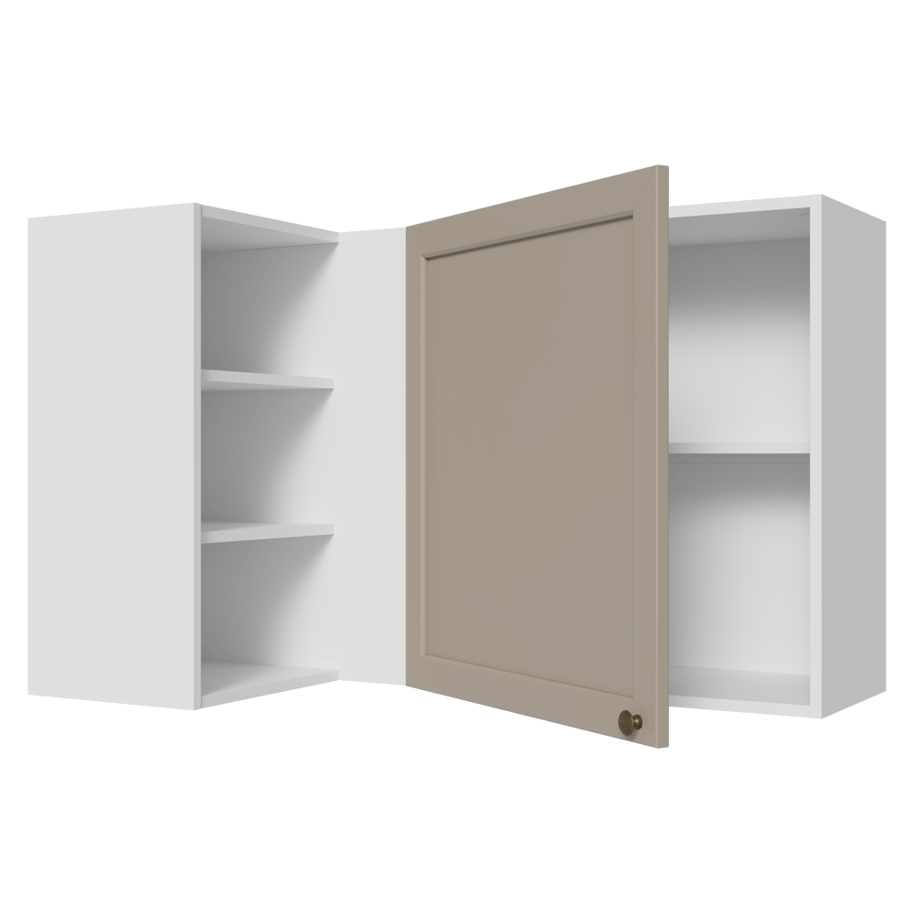 Armário Aéreo de Canto Para Linha 60 cm de Profundidade Branco/Crema Vik Madesa