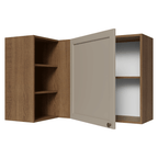 Armário Aéreo de Canto Para Linha 60 cm de Profundidade Rustic/Crema Vik Madesa