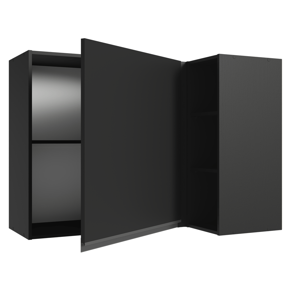 Armário Aéreo de Canto 1 Porta e Adega Preto Nice Madesa