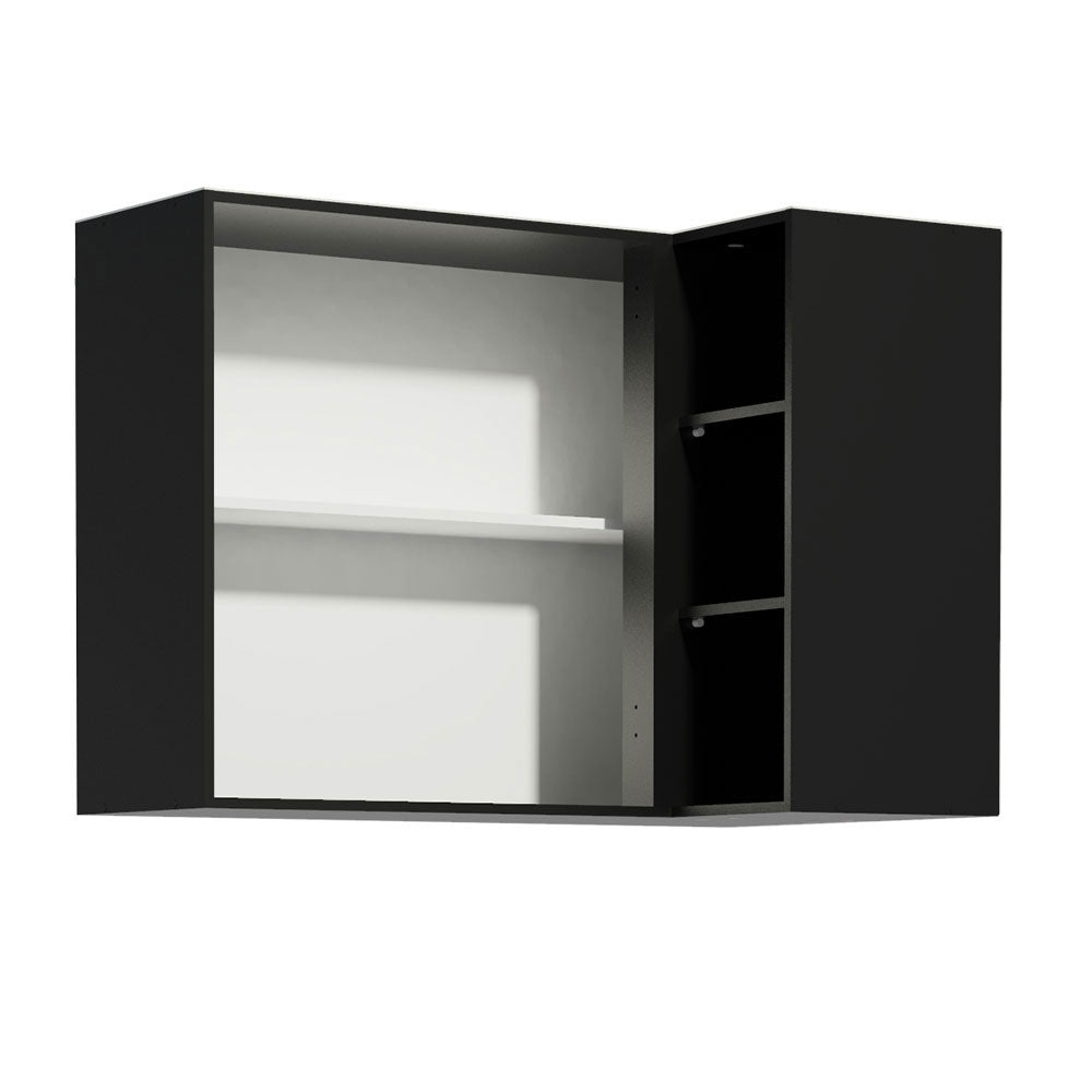 Armário Aéreo de Canto Madesa Reims 1 Porta e Adega Preto