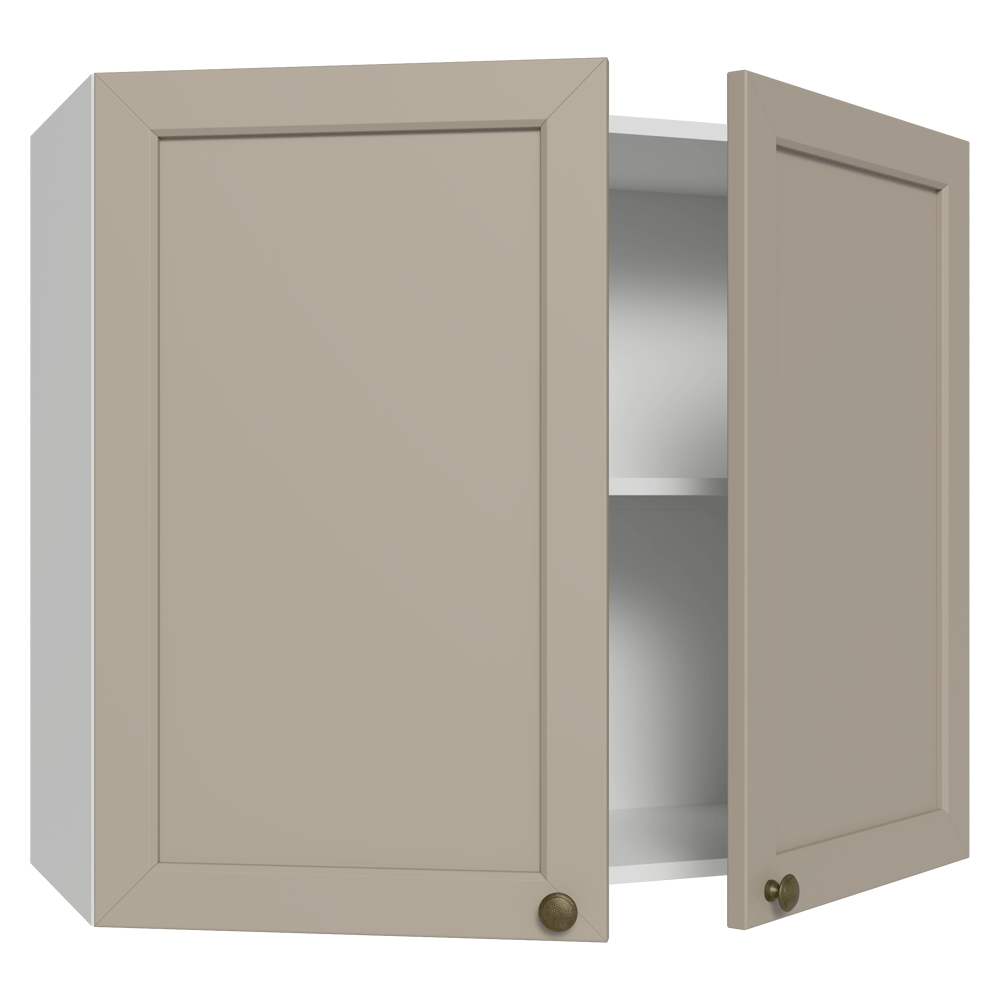 Armário Aéreo 80 cm 2 Portas Branco/Crema Vik Madesa