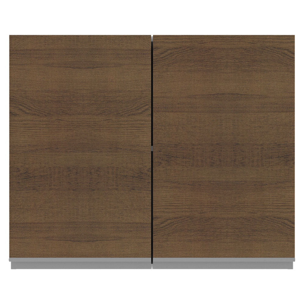Armário Aéreo Madesa Acordes 100% MDF 80 cm 2 Portas Branco/Rustic