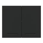 Armário Aéreo Madesa Agata 80 cm 2 Portas Branco/Preto