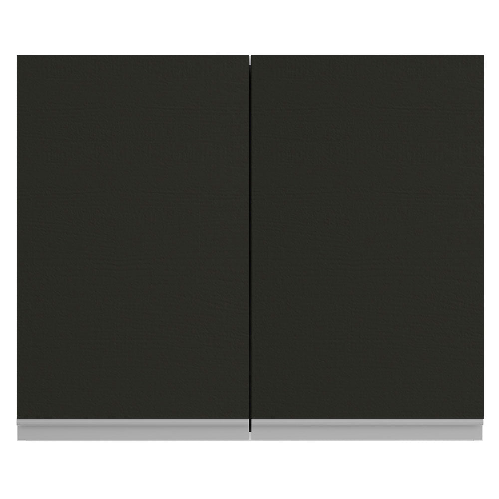 Armário Aéreo Madesa Glamy 80 cm 2 Portas Branco/Preto