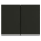 Armário Aéreo Madesa Glamy 80 cm 2 Portas Branco/Preto
