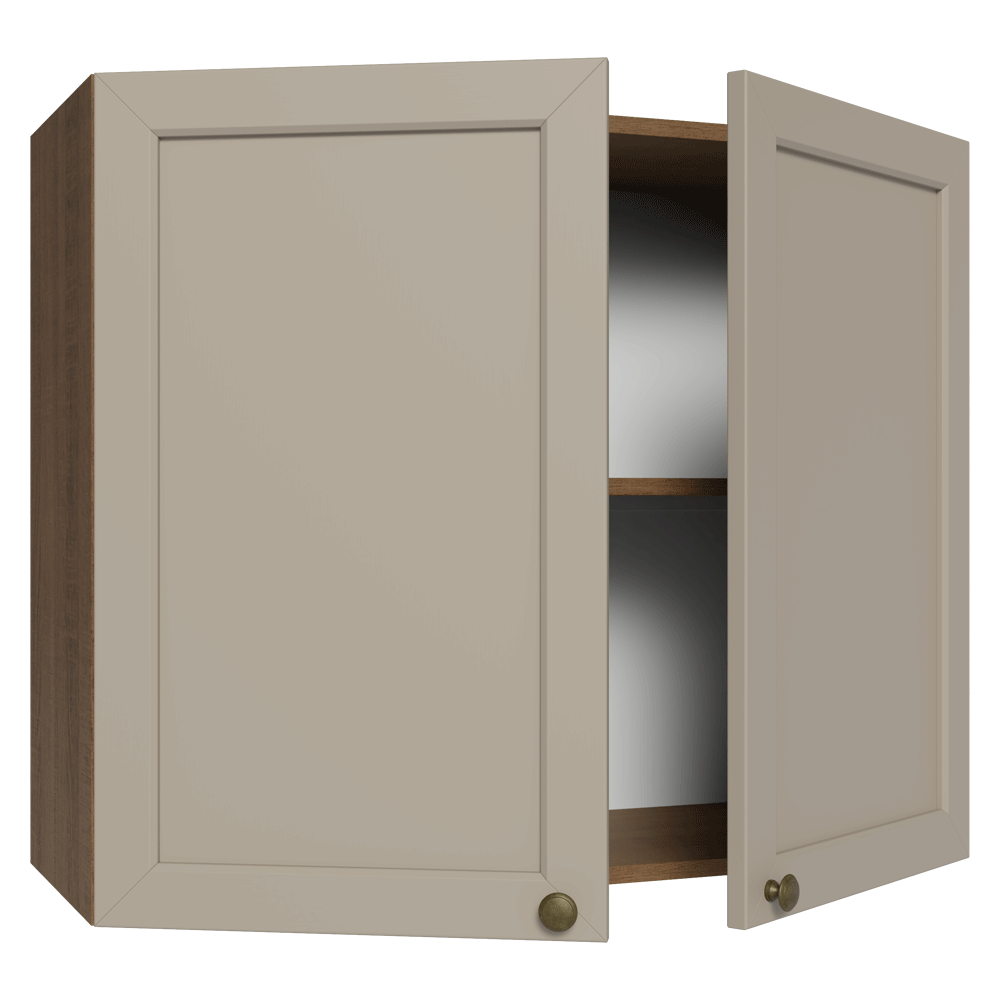 Armário Aéreo 80 cm 2 Portas Rustic/Crema Vik Madesa