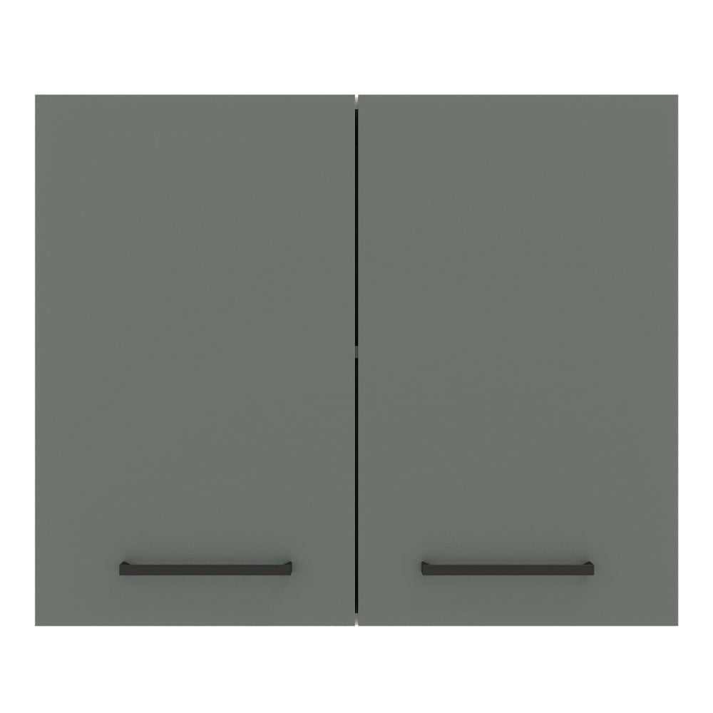 Armário Aéreo Madesa Agata 80 cm 2 Portas Branco/Cinza