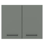 Armário Aéreo Madesa Agata 80 cm 2 Portas Rustic/Cinza