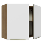 Armário Aéreo Madesa Lux 80 cm 2 Portas Rustic/Branco Veludo