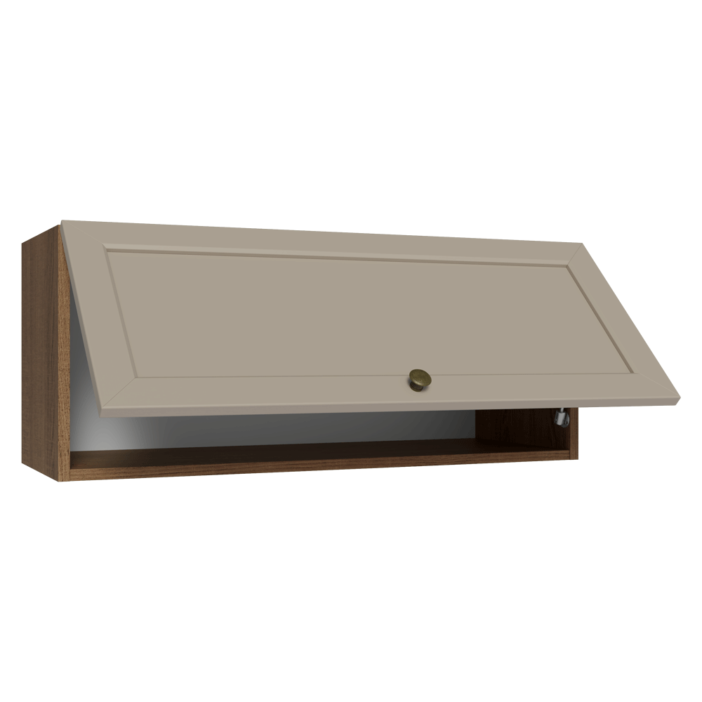Armário Aéreo 80 cm 1 Porta Basculante Rustic/Crema Vik Madesa