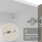 Módulo Cristaleira 70 cm 2 Portas de Vidro Branco/Crema Vik Madesa