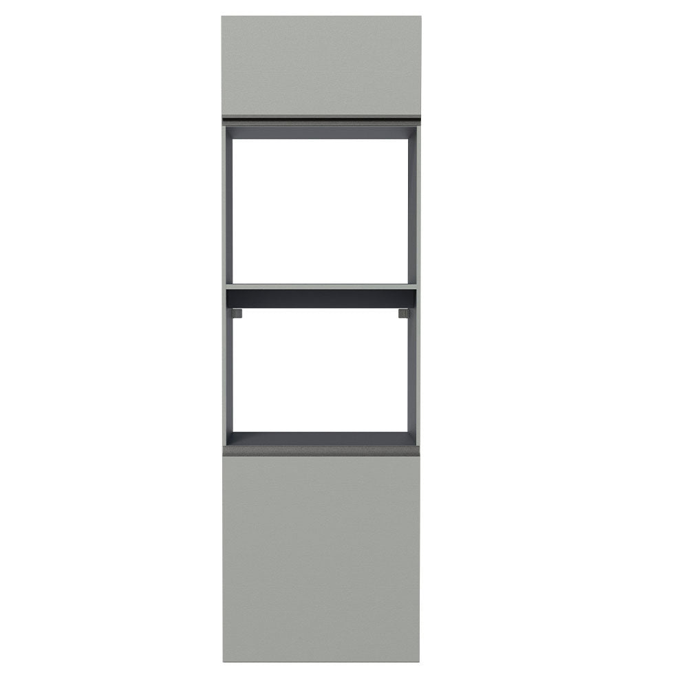 Torre Quente 60 cm 2 Portas 2 Nichos Suspensa Cinza Nice Madesa