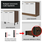 Armário de Cozinha Completa de Canto 389cm Rustic Branco Agata Madesa 01