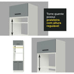 Armário de Cozinha Completa de Canto 399cm Branco Cinza Agata Madesa 01