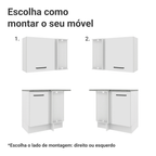 Armário de Cozinha Completa de Canto 399cm Branco Agata Madesa 02