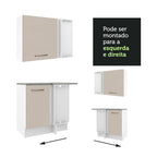 Armário de Cozinha Completa de Canto 479cm Branco/Crema Agata Madesa 01