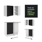 Armário de Cozinha Completa de Canto 486cm Branco/Preto 60cm de Profundidade Agata Madesa 01