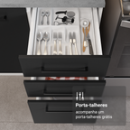 Armário de Cozinha Completa 549cm Branco/Preto Agata Madesa 01