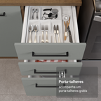 Armário de Cozinha Completa 549cm Rustic/Cinza Agata Madesa 01