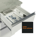 Armário de Cozinha Completa de Canto 349cm Branco Glamy Madesa 01