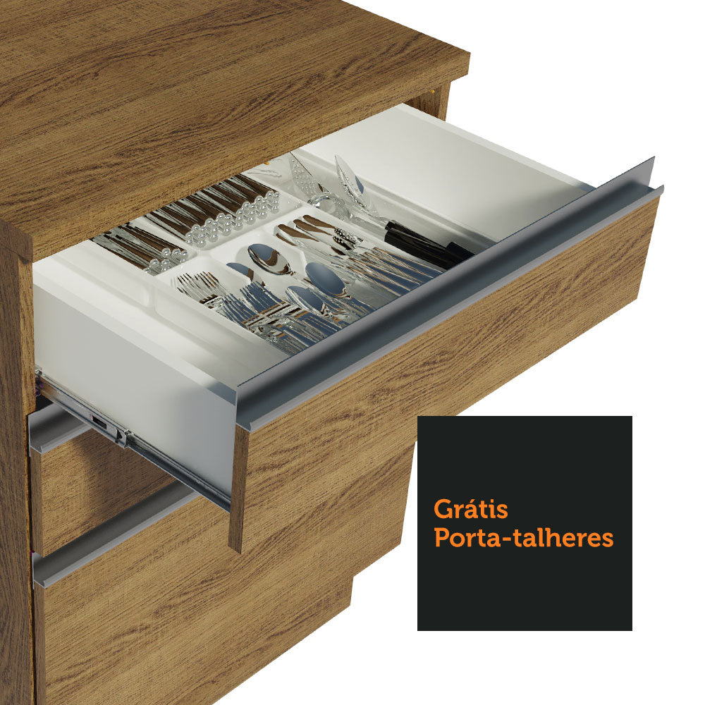 Armário de Cozinha Completa de Canto 399cm Rustic Glamy Madesa 02