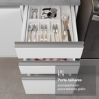 Armário de Cozinha Completa 549cm Branco Glamy Madesa 01