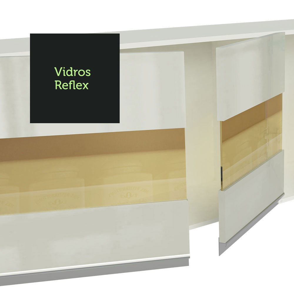 Armário de Cozinha Completa de Canto 100% MDF 377cm Smart Branco Brilhante Madesa 01