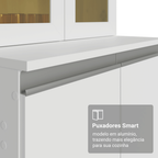 Armário de Cozinha Completa de Canto 507 cm Branco Smart 100% MDF Madesa 01