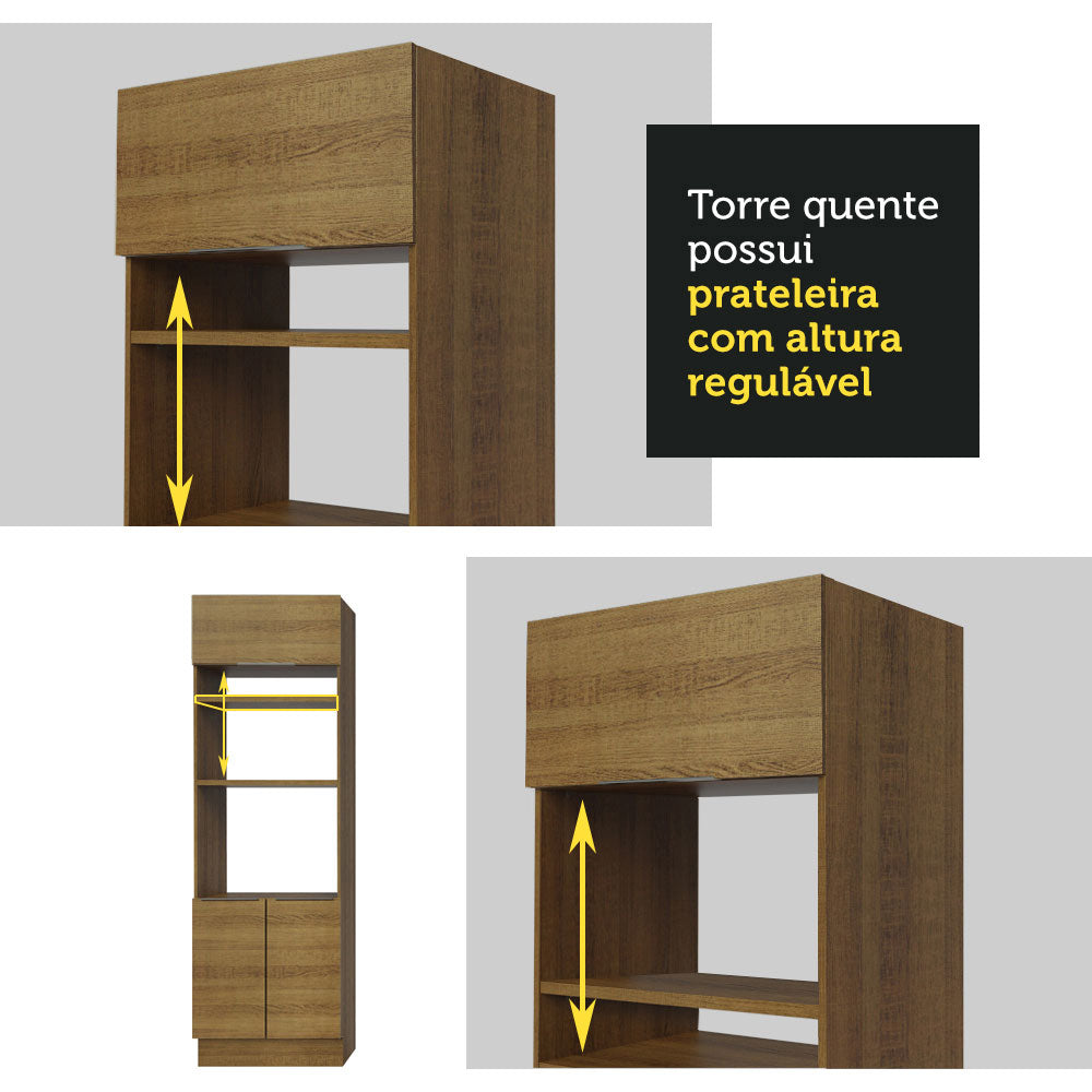 Armário de Cozinha Completa de Canto 489cm Rustic Stella Madesa