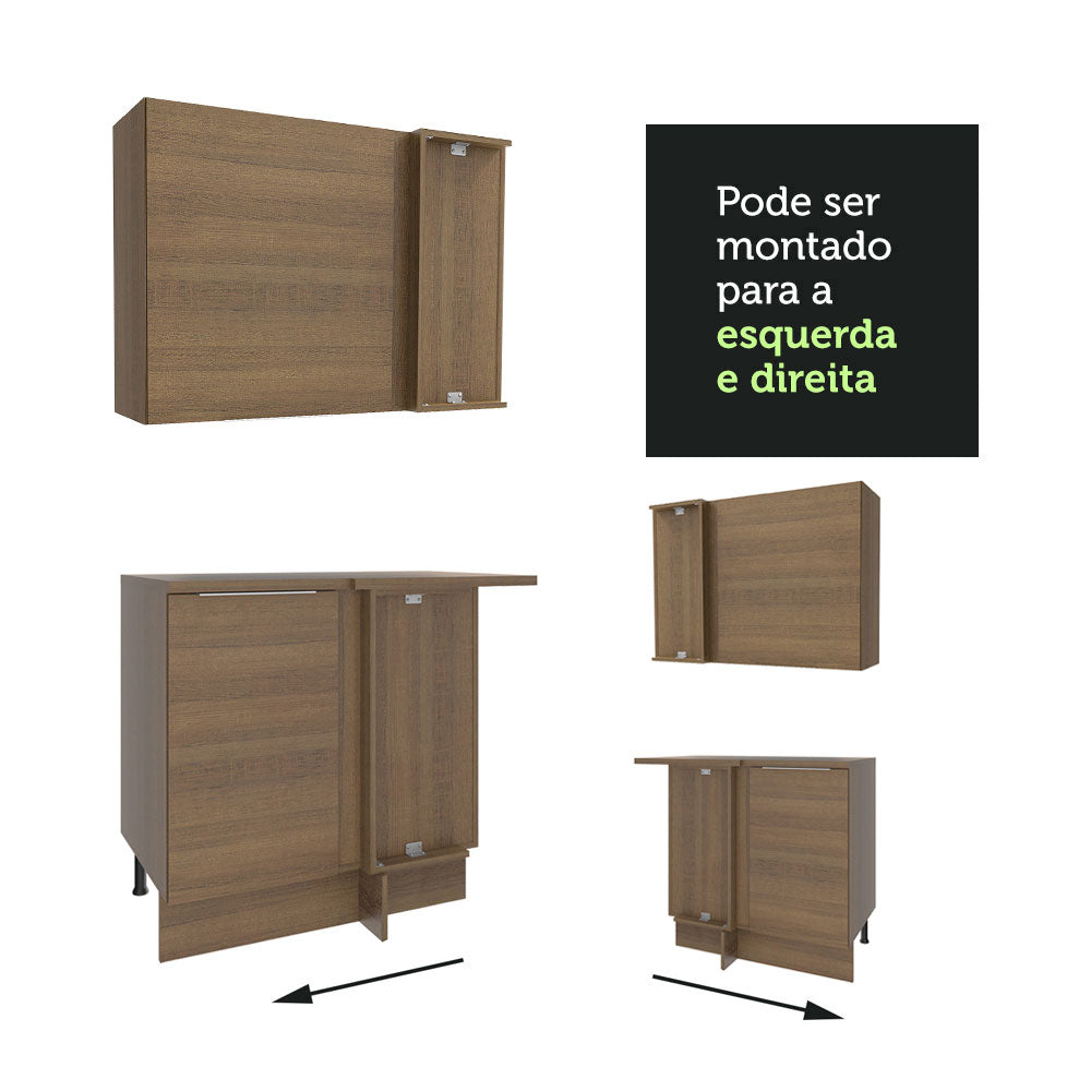 Armário de Cozinha Completa de Canto 499cm Rustic Stella Madesa 01