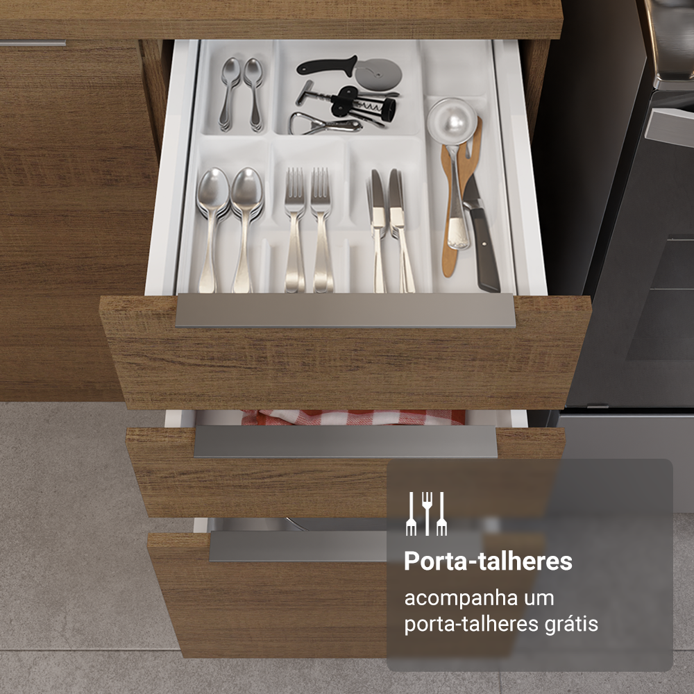 Armário de Cozinha Completa 549cm Rustic Stella Madesa 01