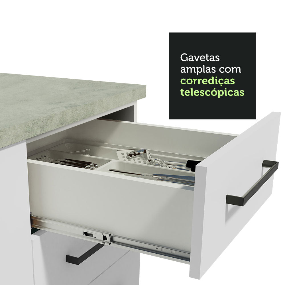Armário de Cozinha Compacta 150cm Branco Agata Madesa 01