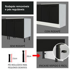 Armário de Cozinha Compacta 180cm Branco Preto Agata Madesa 04