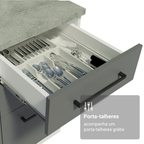 Armário de Cozinha Compacta 190cm com Cristaleira Branco/Cinza Agata Madesa 01