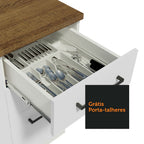 Armário de Cozinha Completa 220cm Branco/Rustic 60cm de Profundidade Agata Madesa 02