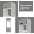 Armário de Cozinha Completa 270 cm Branco/Cinza Agata Madesa 12