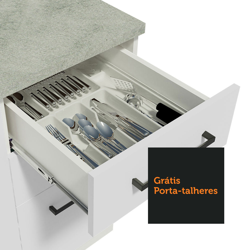 Armário de Cozinha Completa 330cm Branco Agata Madesa 01