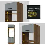 Armário de Cozinha Completa 350cm Rustic/Cinza Agata Madesa 01