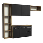 Armário de Cozinha Compacta 180cm Rustic/Preto Easy Madesa