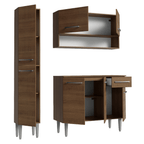 Armário de Cozinha Compacta 137 cm Rustic Emilly Madesa 012