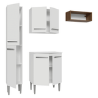 Armário de Cozinha Compacta 156 cm Branco/Rustic Emilly Madesa 01