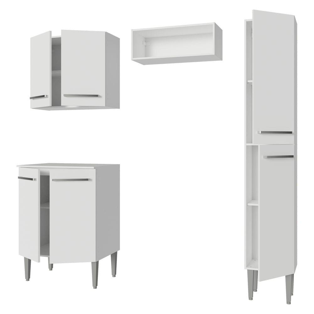 Armário de Cozinha Compacta 156cm Branco Emilly Madesa 02