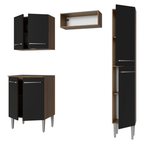 Armário de Cozinha Compacta 156 cm Rustic/Preto Emilly Madesa 02